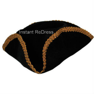 Black Velvet Tricorn Hat
