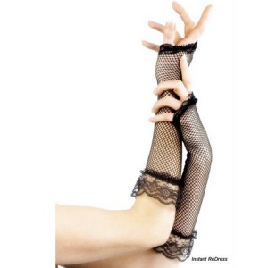 LONG BLACK FINGERLESS GLOVES