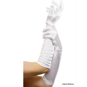 Adult Satin Gloves - Ruched