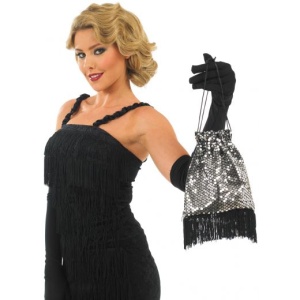 Silver / Black Sequinned Bag