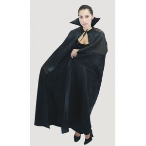 142cm Long Black Satin Dracula Cape
