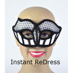 Silver And Black Lace Glasses Style Eye Mask