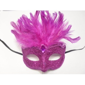 Feathered Tie On Mask