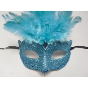 Tie on Mask with Feathers