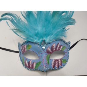 Tie on Mask with Feathers