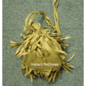 Brown Fringed Drawstring Bag