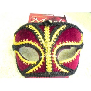 Red, Gold & Black Velvet Mask