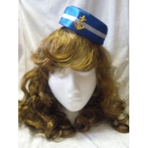 Mini blue satin sailor hat