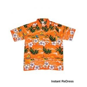 Orange Tropical Hawaiian Shirt