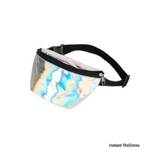 Holographic Bum Bag with One Pocket at Front and Back