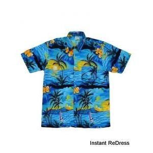 Blue Floral Palm Tree Hawaiian Shirt