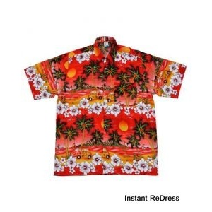 Red Tropical Hawaiian Shirt