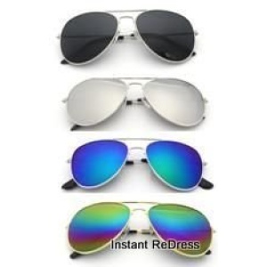 Mirrored Aviator Style Sunglasses