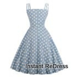 Blue Spotty 50's Dress