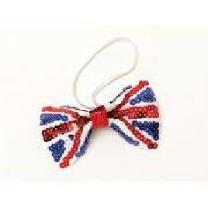 Union Jack Sequin Bow Tie
