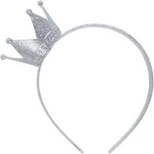 Silver Glitter Crown on Headband