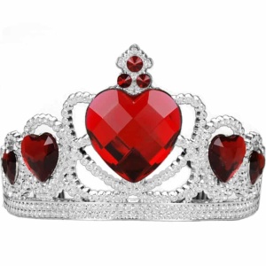 Silver Tiara with Red Heart Gems