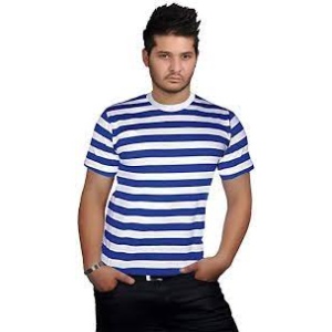 Blue And White Striped T-Shirt