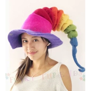 Rainbow Concertina Felt Hat