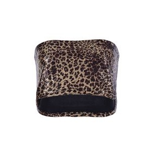 Holographic Leopard Boob Tube