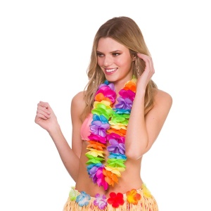 Rainbow Satin Lei