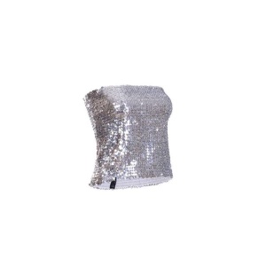 Silver sequin tube top
