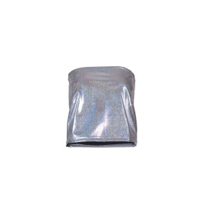Silver holographic tube-top