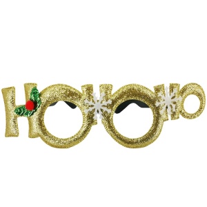 Gold 'HO HO HO' Glasses