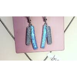 Blue, Silver, and Navy Earrings