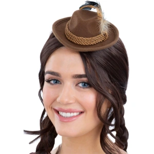 Brown Mini Bavarian Trenker Hat