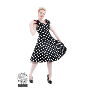 Polka Dot Off Shoulder Swing Dress