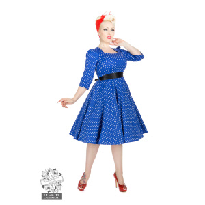Blue Polka dot Swing Dress