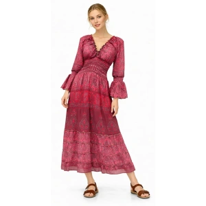 Long Sleeve Sari Dress